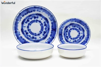 Các tấm màu xanh độc đáo bộ đồ ăn hiện đại
