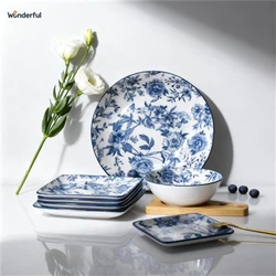 Wonderful Blue And White Floral Ceramic Dinnerware Set Wonderful Blue And White Floral Ceramic Dinnerware Set