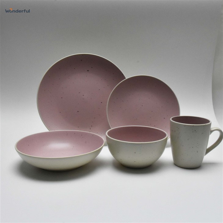Wonderful Color Glaze & Speckled Ceramic Tableware Set factory